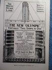 1913  Advertisement For  white Star Line   the New Olympic   Cross Section View