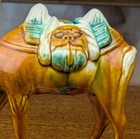 Vintage Chinese Tang Dynasty Style Sancai Glazed Camel Ceramic Figurine 6 5  Euc
