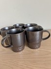 Set Of 5 Starbucks 14oz Coffee Mugs Pebbled Dark Brown