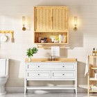 Bathroom Cabinet Wall Mounted  Bamboo Over Toilet Cabinet  Medicine Cabinet W   