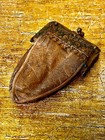 Antique Vintage Victorian Leather Coin Purse Shield Shape W brass   Copper Clasp