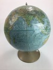 Vintage Replogle Globe 12  Land And Sea Metal Stand Raised Relief C 1978
