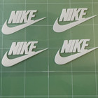 Nike Heat Transfer 4pcs Iron On Logo Reflective Silver white  Sports Diy