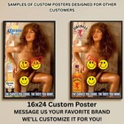 Sexy Pinup Girl Custom Alcohol Poster Any Beer Whiskey Tequila Vodka Brand   248
