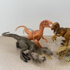 Jurassic Park World Orange Velociraptors Dinosaur Toy Action Figures Lot Of 4