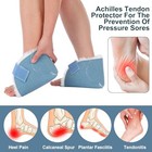 2 Pcs Heel Protectors For Pressure Sores Sheepskin Heel Pads Soft Light Blue
