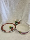 Vintage Marvin The Martian Ceramic Dish Set For Looney Tunes By Gibson 
