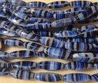 22x8mm Blue Quartz Rounded Oval Czech Glass Beads 30ct