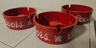 Three Coors Beer Red Promoplastic Ashtrays Look Unused Clean