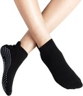 Non Slip Yoga Socks For Women  Anti-skid 9-11  Black 3 Pairs  