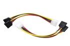 2pcs  4pin Ide Male To Dual Sata 15pin Female Hdd Power Adapter Cable