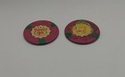 2 Vintage Stardust Casino Las Vegas  1 Chips Pink Green Old Nevada Gambling
