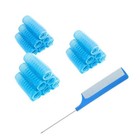 18pcs Self Grip Small Hair Curlers Heatless Roller Hair Curlers Pro Salon Blue