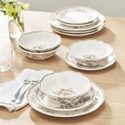 The Pioneer Woman Agatha 12-piece Stoneware Vintage Dinnerware Set  Brown