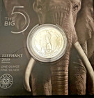 2019 S  Africa 5 Rand Big Five Elephant 1 Oz Silver Bu  african Mint 