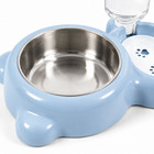 Blue Pet Food Bowl   Water Dispenser 2-in-1 Cats Dog Feeder With Bottle And Dish