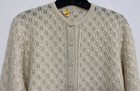 Vintage Sherry Gale Womens Sweater 100  Orlon Acrylic Beige Knit Cardigan