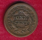 1853 Braided Hair Large Cent   nice Lightly Circulated   Free Shipping  