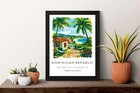 Dominican Republic Watercolor Poster Caribbean Travel Print Island Wall Art