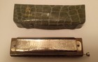 Vintage M  Hohner Super Chromonica 270 Harmonica  Original Vinyl Case  Key Of  C