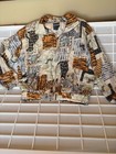 Vintage Abvien Cat Dog Novelty Print Bomber Jacket L Silk Blend Windbreaker 90s