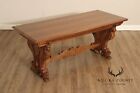 Antique Italian Renaissance Revival Carved Walnut Library Table