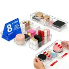 Adjustable Clear Drawer Organizers - Expandable Bathroom   Makeup Storage Bins  