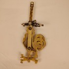 Vintage Cast Iron Yellow Rooster Weathervane Wall Hanging Farm House Country