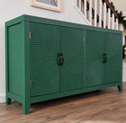Wooden Carved Sideboard Buffet Cabinet Mid-century Modern Storage Console Table