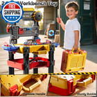 2 In 1 Workbench Tools Toys Set With Sound For Toddlers Aged 3-5  145 Pcs Educat