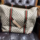 Auth Gucci Gg Plus Pvc Leather Large Tote Bag Travel Bag Excellent Condition
