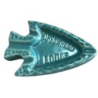 Arrowhead Lodge Lake Ozark Mo Aqua Ceramic Souvenir Dish Mid Century