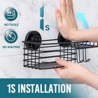 Shower Caddy Suction Cup With Hooks And Soap Holder  Heavy Duty Bathroom