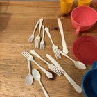 Vintage Children s Kitchen Play Set Dishes Cups Over 40 Pieces Some Fisher Read