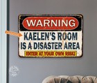 Personalized Messy Room Sign Warning Disaster Area Kids Children 108122002022