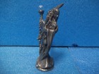 Gallo Pewter Wizard   Staff  With Crystal Ball On Top   Owl On His Shoulde  3 