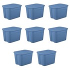 18 Gallon Storage Bins Snap Lid 8pcs Stackable Totes Organizer Box Container New
