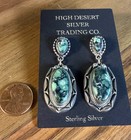 Vintage Navajo Roie Jaque Sterling Silver Variscite Post Dangle Earrings