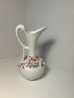 Vintage Vase  Bisque Roses Arnart Antique 8    White   1940   s Chic