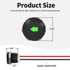 Universal 12mm Green Led Indicator Light Dash Dashboard Panel Warning Pilot Lamp