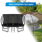 Universal Trampoline Replacement Curved Net Pole Kit For 10-16ft Frame  Padded