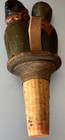 Vintage Hand Carved Wood Wine Bottle Mechanical Cork Stopper