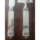 Silver Plated Cake Knife And Server Set Ornate Beaded Handle Wedding Serving 2pc