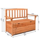 Cedar Yard Storage Box With Backrest Armrest Bright Orange Red
