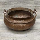 Antique Hand Hammered Copper Cauldron Pot Planter Rustic Garden Decor