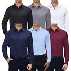 Mens Long Sleeve Dress Button Down Causal Shirt Work Solid Slim Fit Color S-5xl