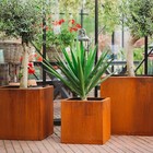 Corten Steel Planters Squre Metallic Garden Planter Box For Outdoors Garden Yard