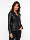 Genuine Black Color Leather Women Jacket  Fitted Blazer Style  Tailored