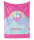 Personalized Name Baby Boy Girl Unicorn Blanket - Custom Magical Pink Blanket