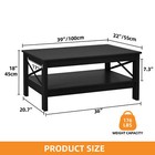 2-tier Rectangle Coffee Table With Storage For Living Room Cocktail Center Table